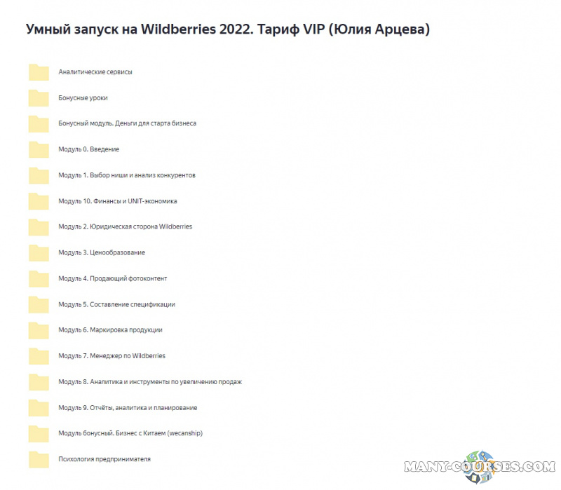 Юлия Арцева - Умный запуск на Wildberries 2022. Тариф VIP (2022)