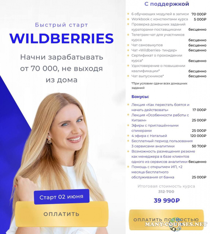 Наталья Малиновская - Wildberries быстрый старт. 5 поток. Тариф С поддержкой (2023)